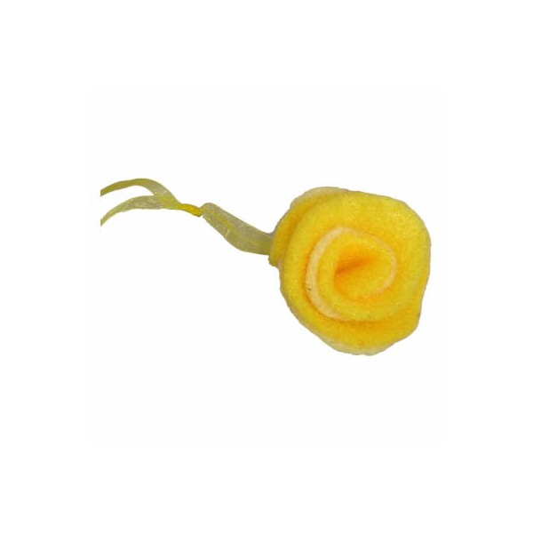 Felt flower 3cm, yellow