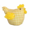 Poule en tissy vichy, 11x6x9cm, jaune