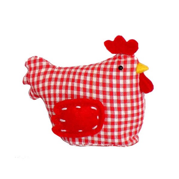 Fabric hen, 11x6x9cm, red