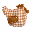 Poule en tissy vichy, 11x6x9cm, beige