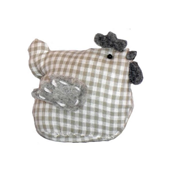 Stoff-Henne, 11x6x9cm grau