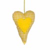 Corazon de tejido, 11x16cm, amarillo