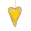 Fabric Heart, yellow, 11x16cm