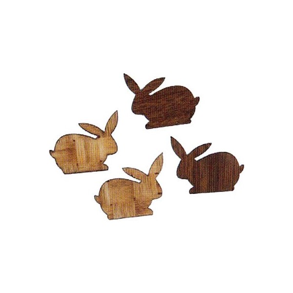 Wooden rabbits, 3cm, 12 pcs