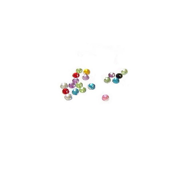 Strass ronds 4mm, assortis, 20 pcs