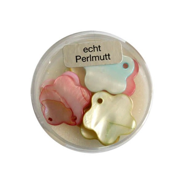 Perlmutt Blumen 18mm, mix
