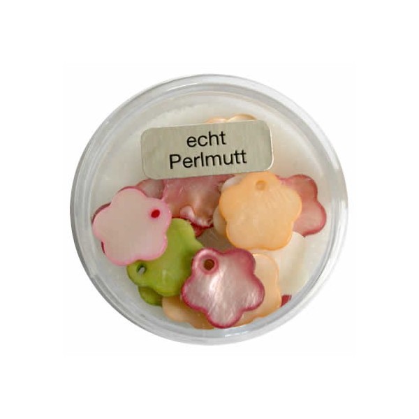 Perlmutt Blumen 12mm, mix