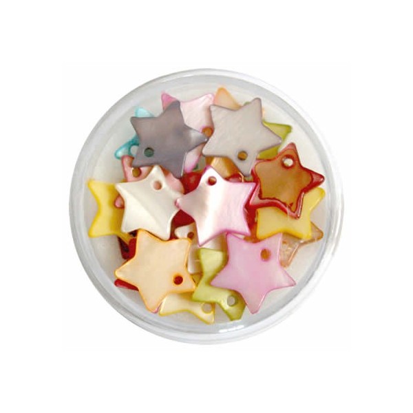 Mother-of-pearl pendants star 12mm, mix