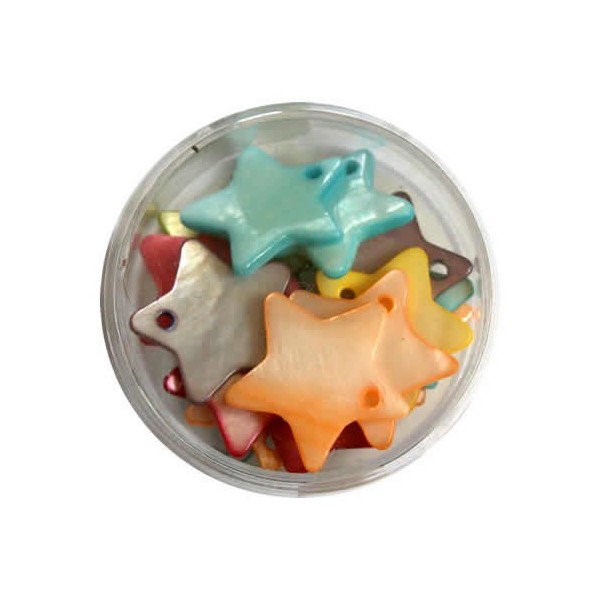 Mother-of-pearl pendants star 18mm, mix