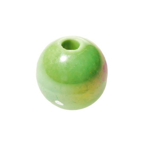 Cuentas de cerámica, Ø 16mm, verde, 5 pzas