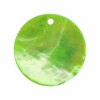 Mother-of-pearl pendants Ø18mm, green