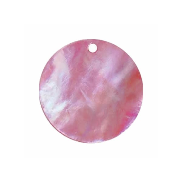 Mother-of-pearl pendants Ø18mm, pink