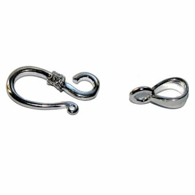 Hook clasp 10x30mm, rhodium