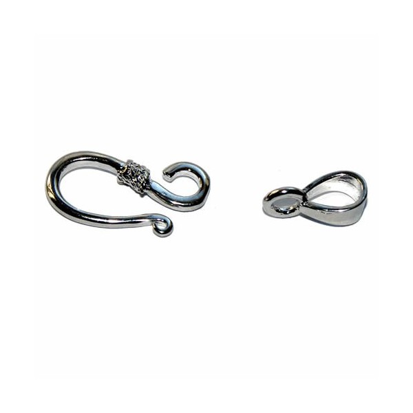 Hook clasp 10x30mm, rhodium