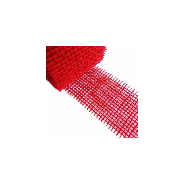 Jute ribbon 40mm/1m, red