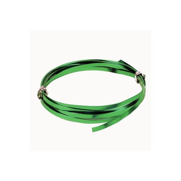 Flat aluminium wire, 1.2x4mm, 2m, green