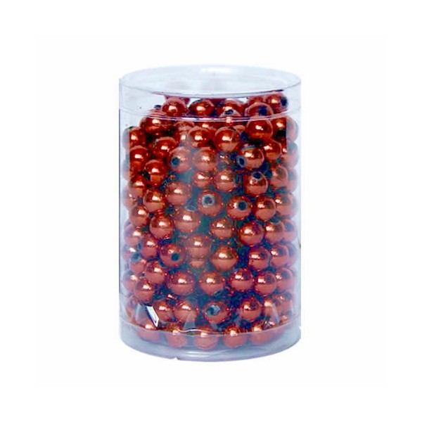 Decoration beads, 8mm, 75g, brown