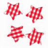 Stars red checked, 3.5cm, 8 pcs