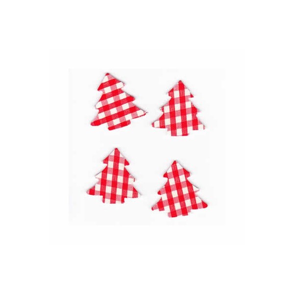 Tree red checked, 2.5cm, 12 pcs