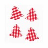 Tree red checked, 2.5cm, 12 pcs