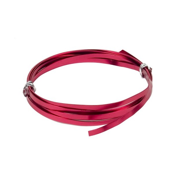 Flat aluminium wire, 1.2x4mm, 2m, red