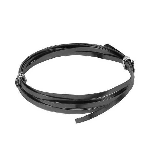 Flat aluminium wire, 1.2x4mm, 2m, black