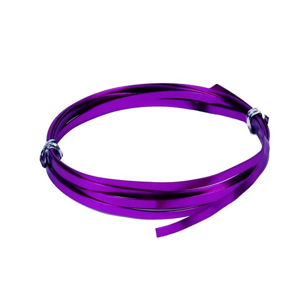 Flat aluminium wire, 1.2x4mm, 2m, purple