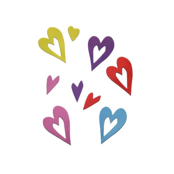 Corazones de goma eva, 100 unidades