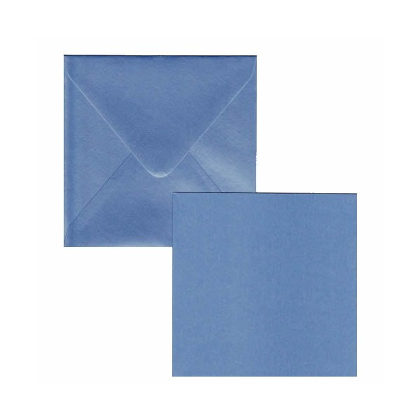 Set 5 cartes et enveloppes, bleu métallisé