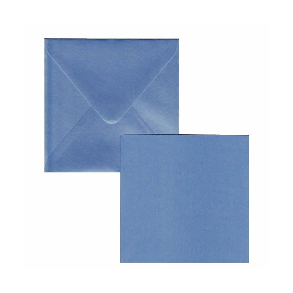 Set 5 Karten und Kuverts, metallic blau