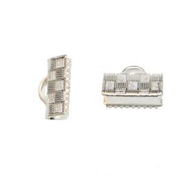 Connector for ribbon, silver, 10mm, 100pcs