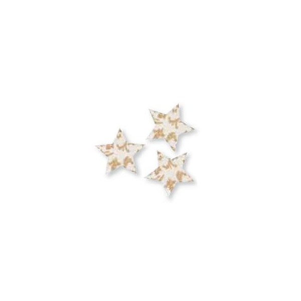 Etoiles en feutre crème / or, 5.5cm, 12 pcs