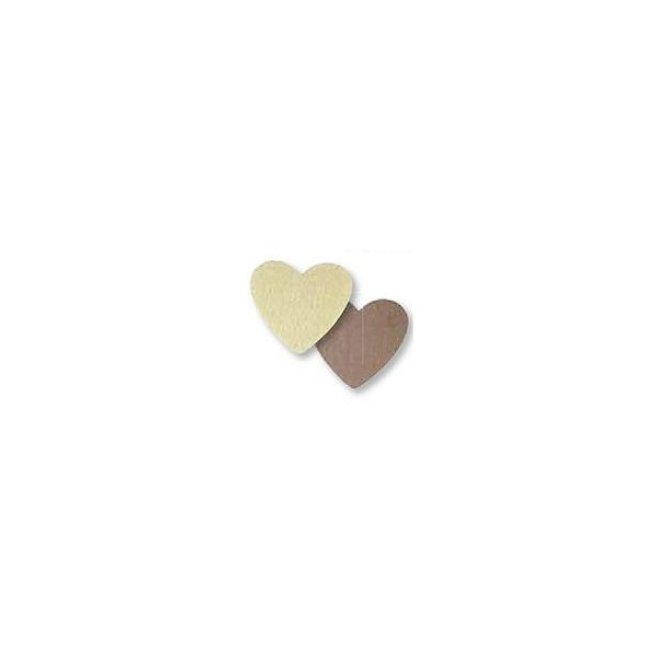 Coeur en feutre crème 9x0.4cm, 4 pièces