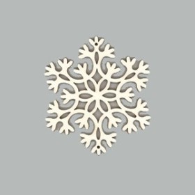 Copo de nieve de madera, 10cm