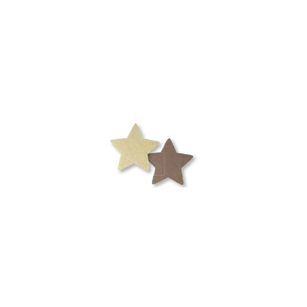 Felt star brown 10x0.4cm, 4 pcs