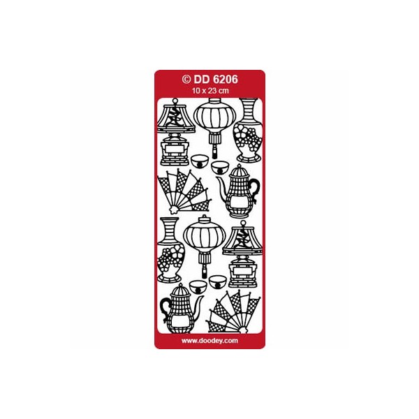 Peel-off Stickers Oriental Designs plata