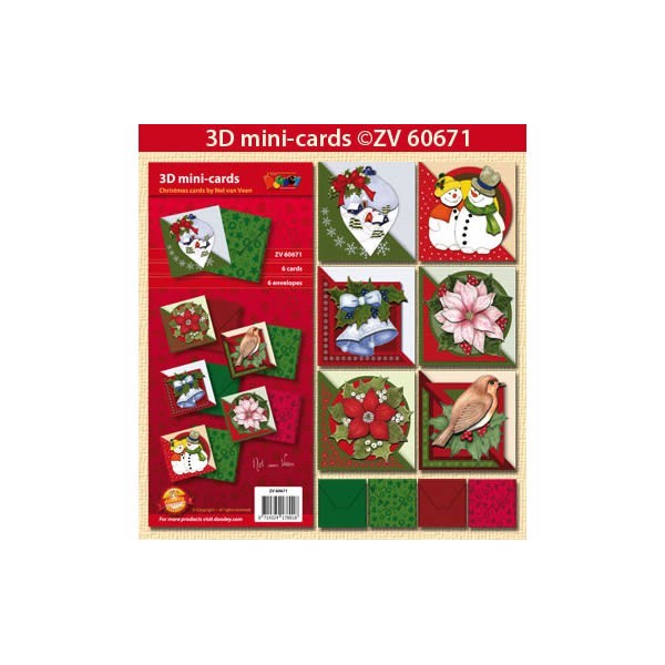 Doodley - Kit Mini tarjetas 3D Natal