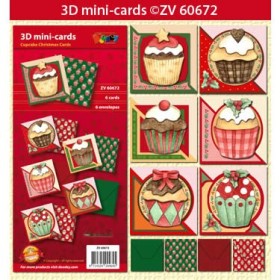Doodley - Kit Mini tarjetas 3D Cupcakes