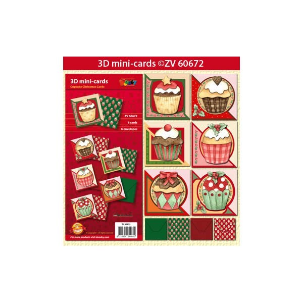 Doodley - Mini 3D Cards Kit Cupcakes