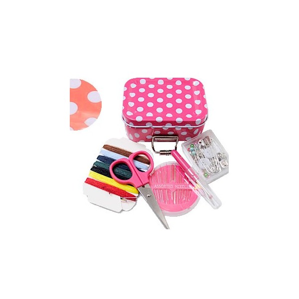 Tin sewing kit 6x8cm, orange