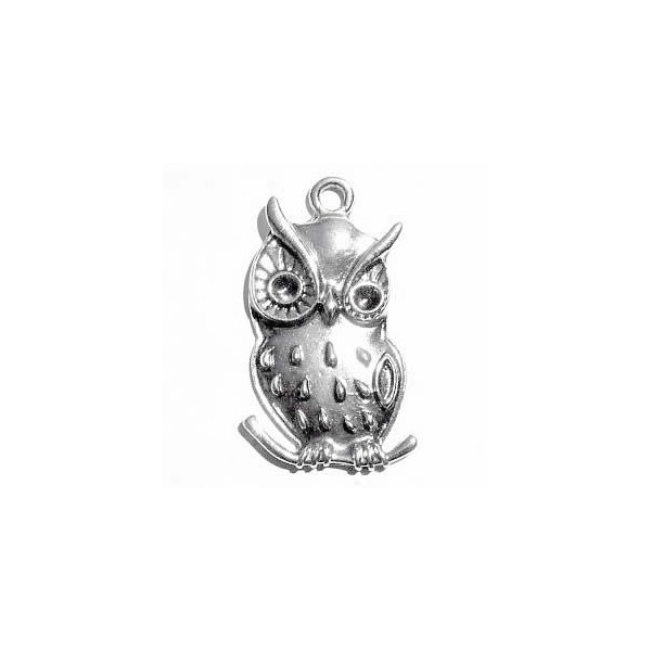 Pendentif en métal grand hibou, 38x20mm, 1 pce