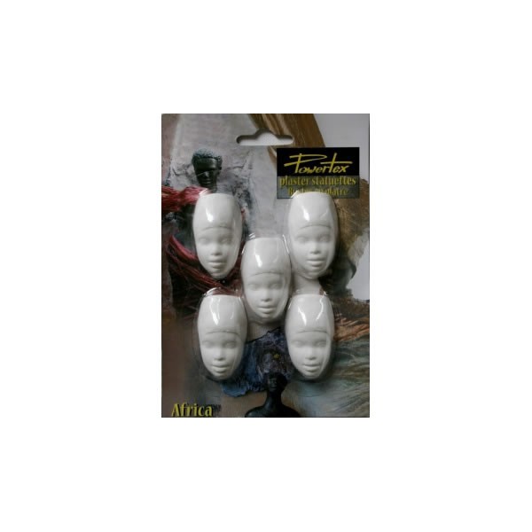 Plaster face African woman 4.5cm, 5 pcs