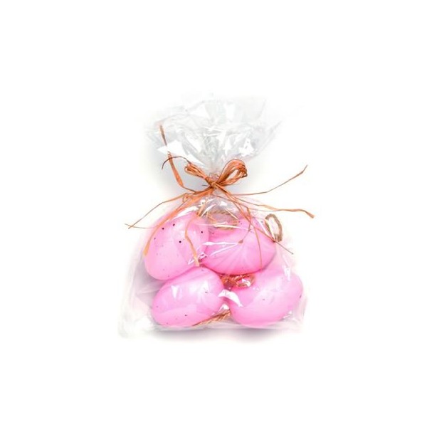 Plastic eggs, pink, 6 pcs, 5cm