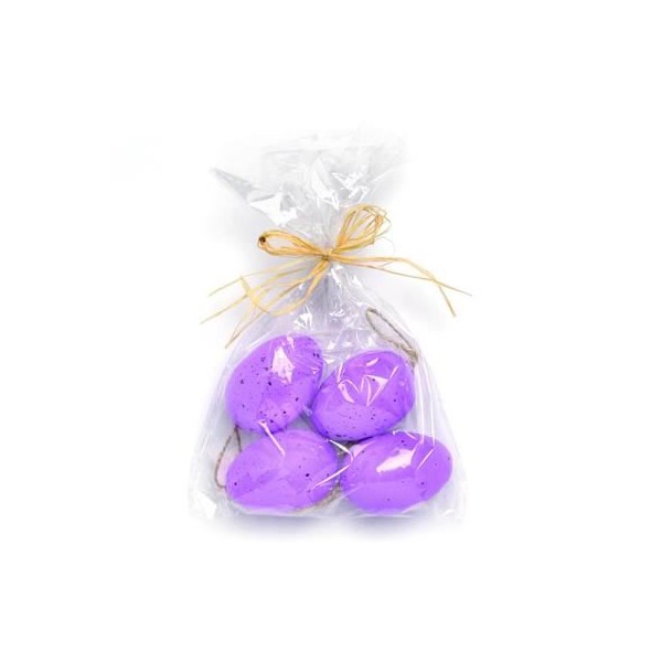 Plastic eggs, lilac, 6 pcs, 5cm