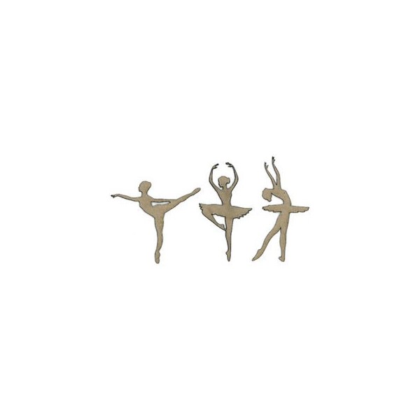 Ballerinas, 3 pcs, 5.5x9cm