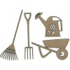 Garden Tools, 4 pcs, 5-11.5x2-9cm