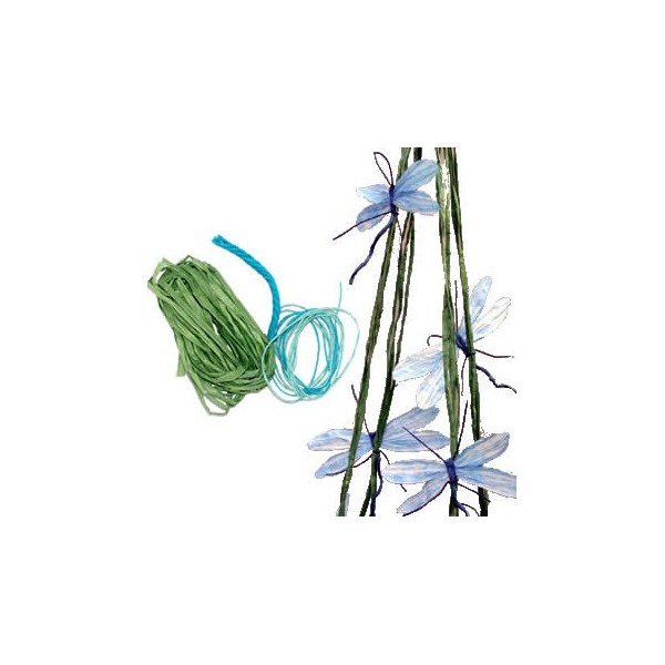 Kit paper yarn - Dragonflies, blue/turquese