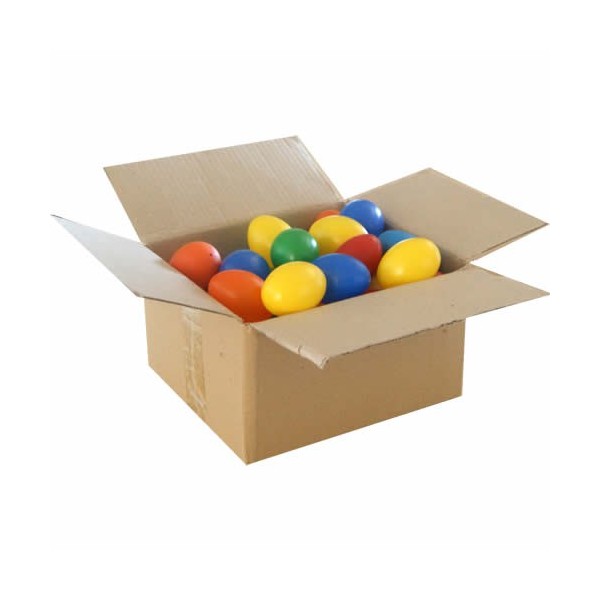 Batch of 50 coloured plastic eggs, 60mm