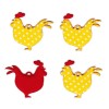 Fabric hens, yellow, 52mm, 4 pcs