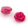 Roses en résine, 15mm, fuchsia, 5pcs